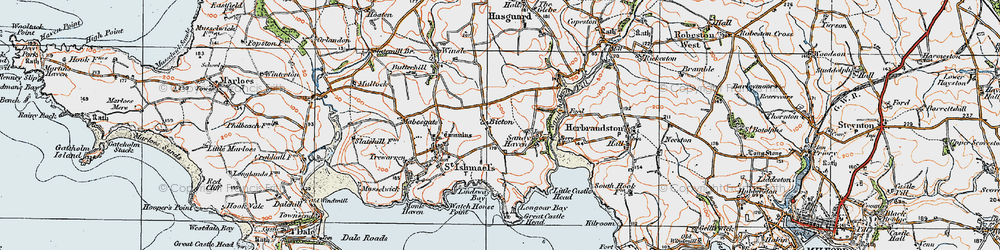Old map of Bicton in 1922