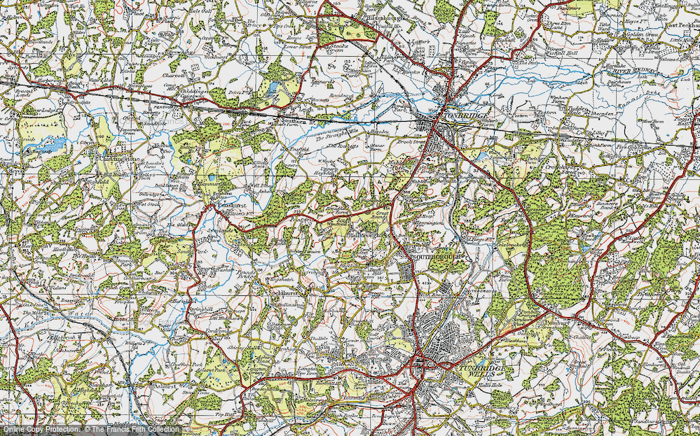Old Map of Bidborough, 1920 in 1920