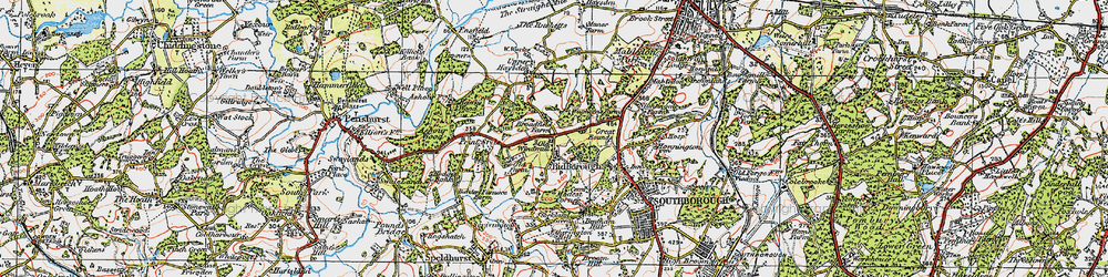 Old map of Bidborough in 1920