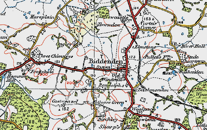 Old map of Biddenden in 1921