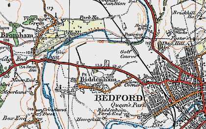 Old map of Biddenham in 1919