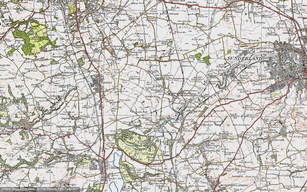 Old Map of Biddick, 1925 in 1925