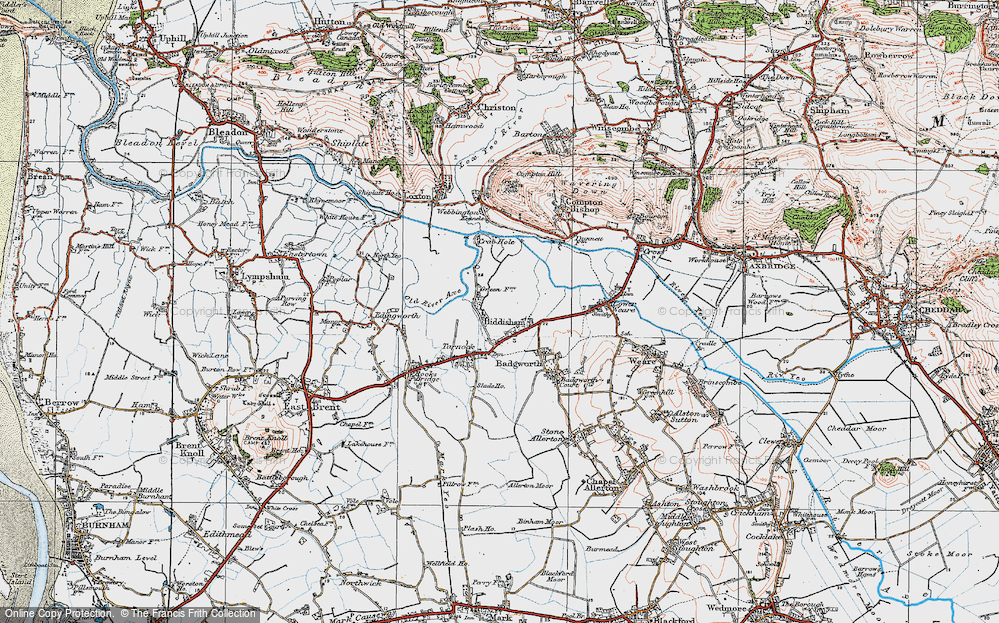 Old Map of Biddisham, 1919 in 1919