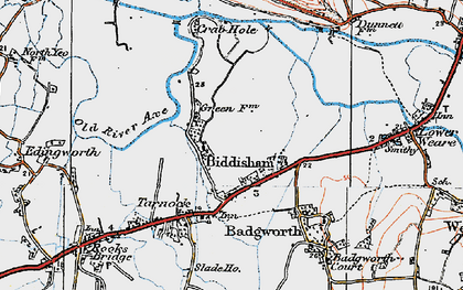 Old map of Biddisham in 1919