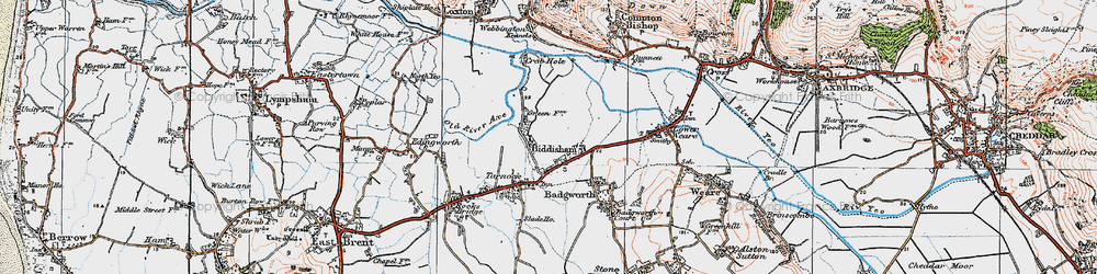 Old map of Biddisham in 1919
