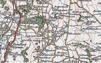 Old map of Biddulph Moor in 1923