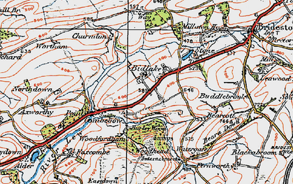 Old map of Bidlake in 1919