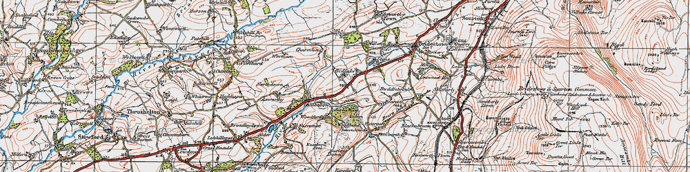 Old map of Bidlake in 1919