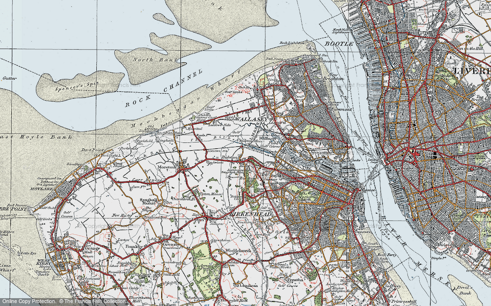 Old Map of Historic Map covering Bidston Sta in 1923
