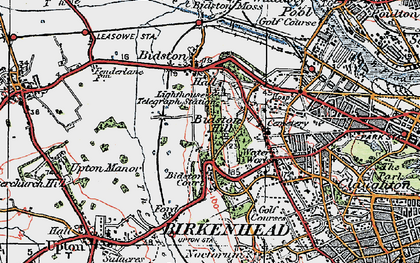 Old map of Bidston Hill in 1923