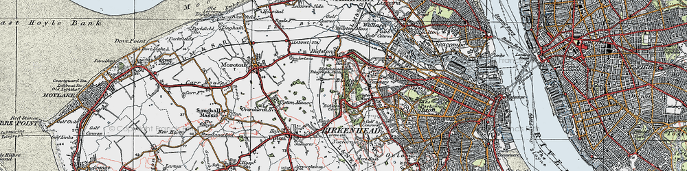 Old map of Bidston Hill in 1923