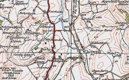 Old map of Wydcombe in 1919