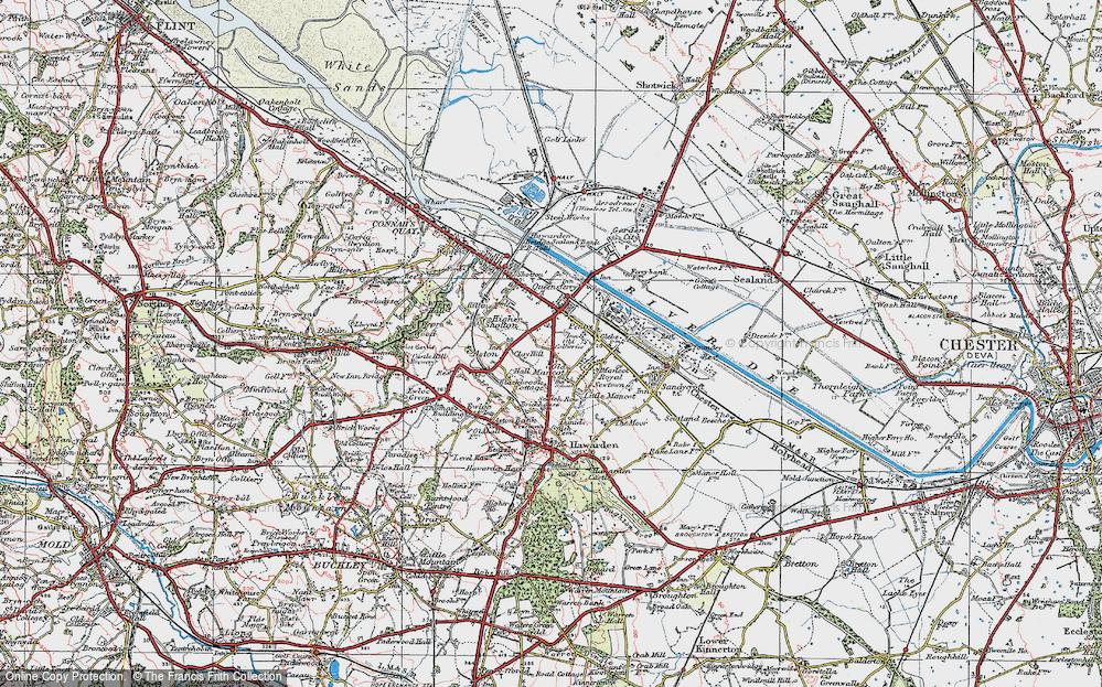 Old Map of Big Mancot, 1924 in 1924