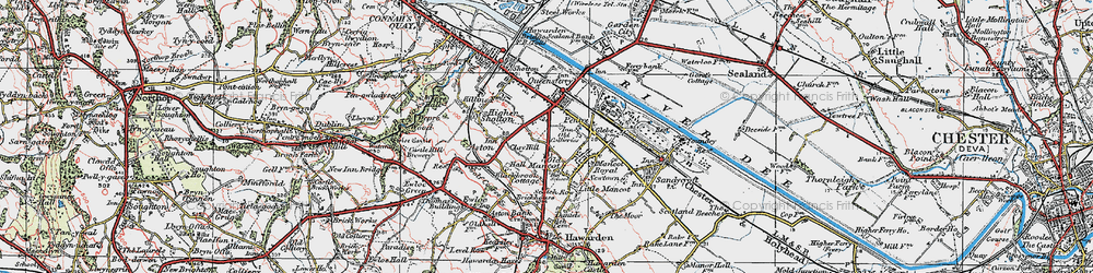 Old map of Big Mancot in 1924