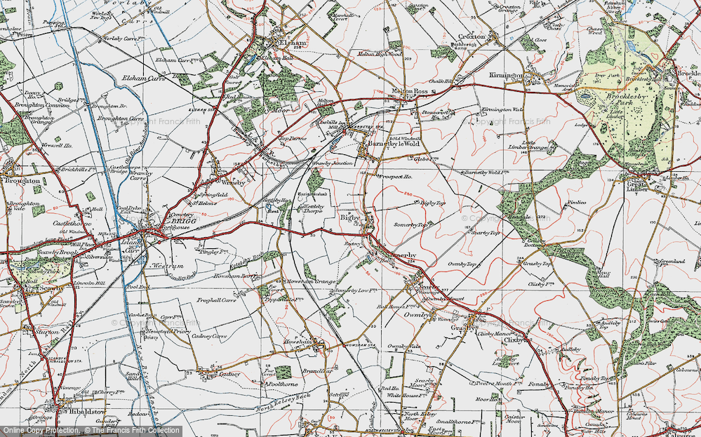 Old Map of Bigby, 1923 in 1923