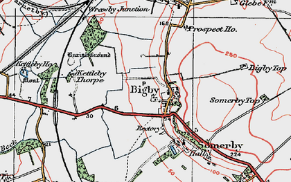 Old map of Bigby in 1923