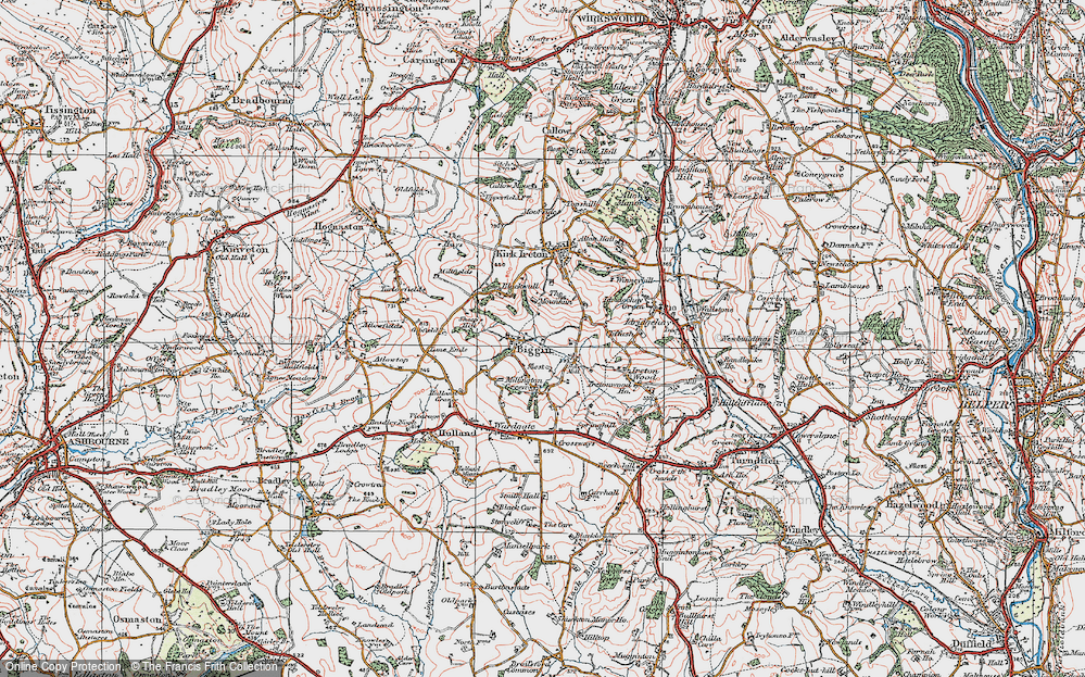 Old Map of Biggin, 1921 in 1921
