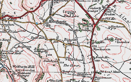 Old map of Biggin in 1923