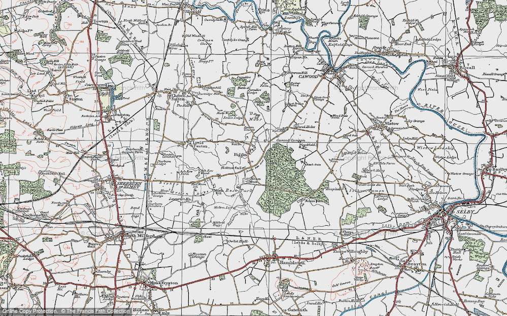 Old Map of Historic Map covering Bishop Wood in 1924