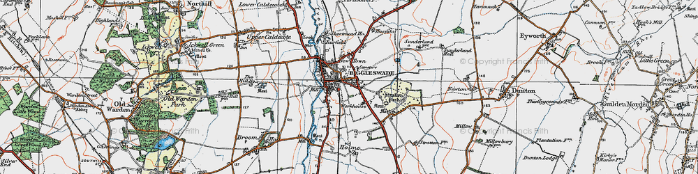 Old map of Biggleswade in 1919