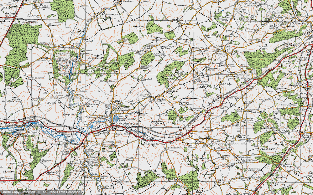 Old Map of Bighton, 1919 in 1919