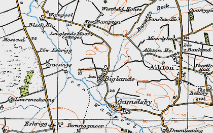 Old map of Biglands in 1925