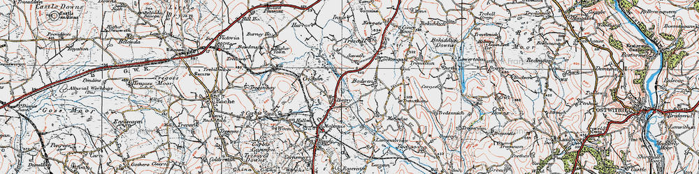 Old map of Bilberry in 1919