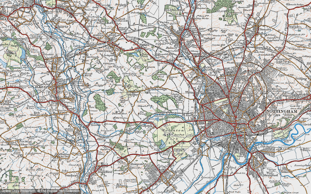 Old Map of Bilborough, 1921 in 1921