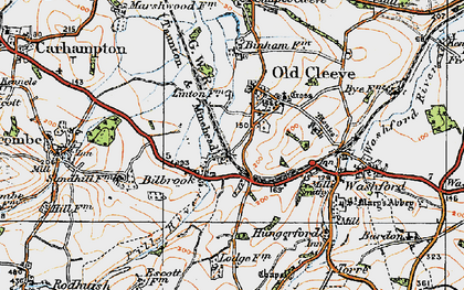 Old map of Bilbrook in 1919