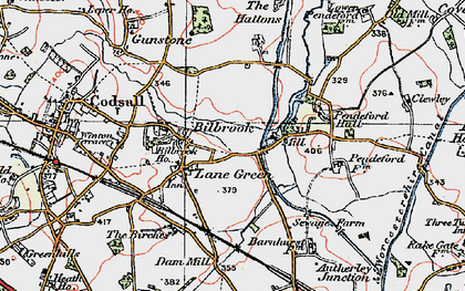 Old map of Bilbrook in 1921