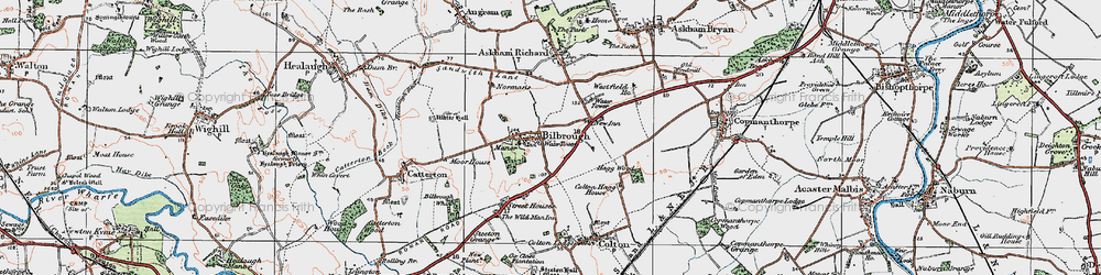 Old map of Bilbrough in 1924