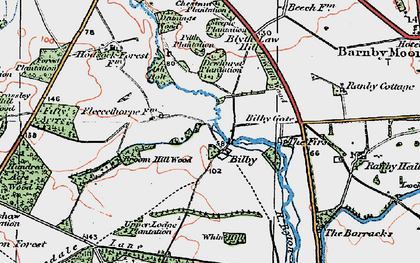 Old map of Broom Hill Wood in 1923