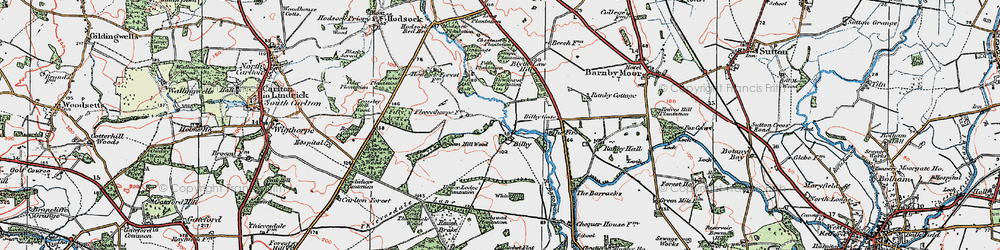 Old map of Bilby in 1923