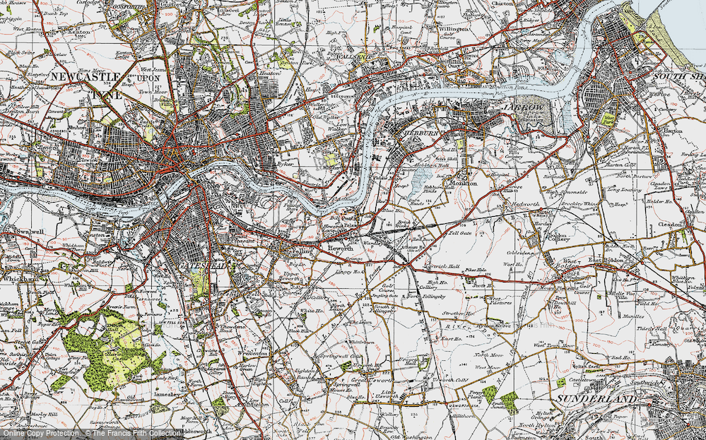 Old Map of Bill Quay, 1925 in 1925