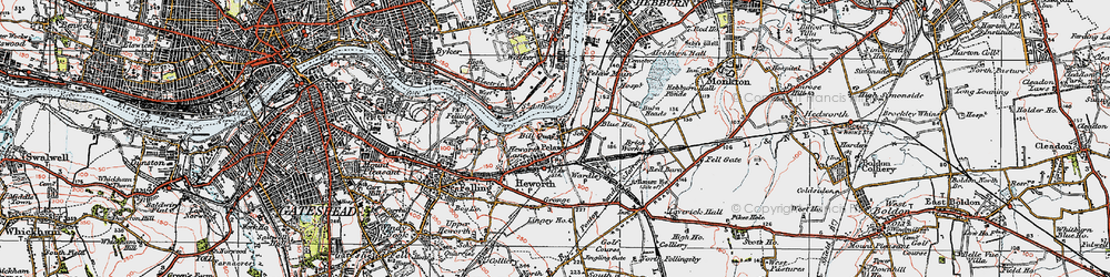 Old map of Bill Quay in 1925
