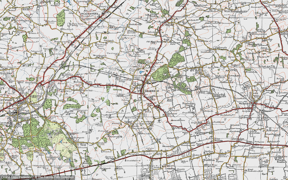 Old Map of Billericay, 1920 in 1920