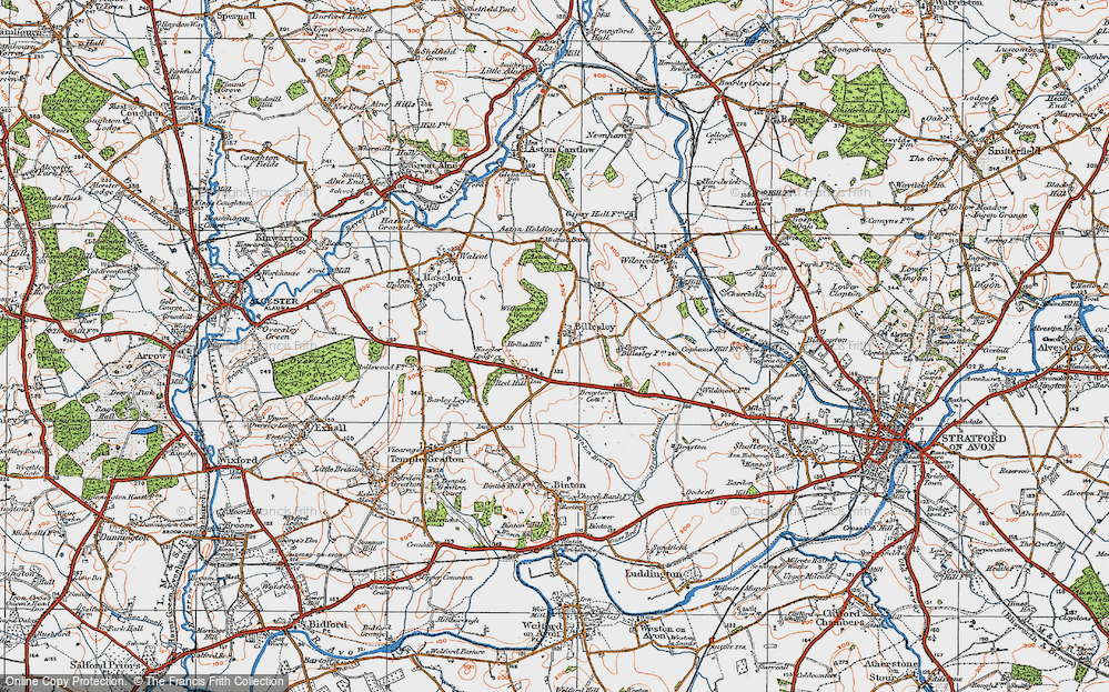 Old Map of Historic Map covering Withycombe Wood in 1919