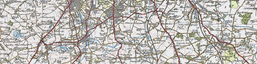 Old map of Billesley Common in 1921