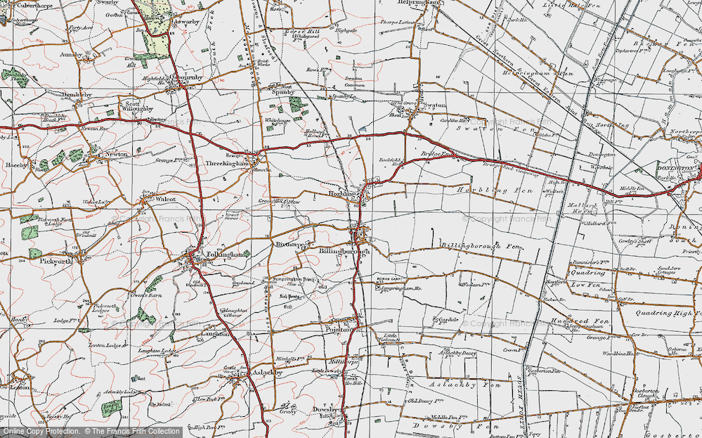 Old Map of Billingborough, 1922 in 1922