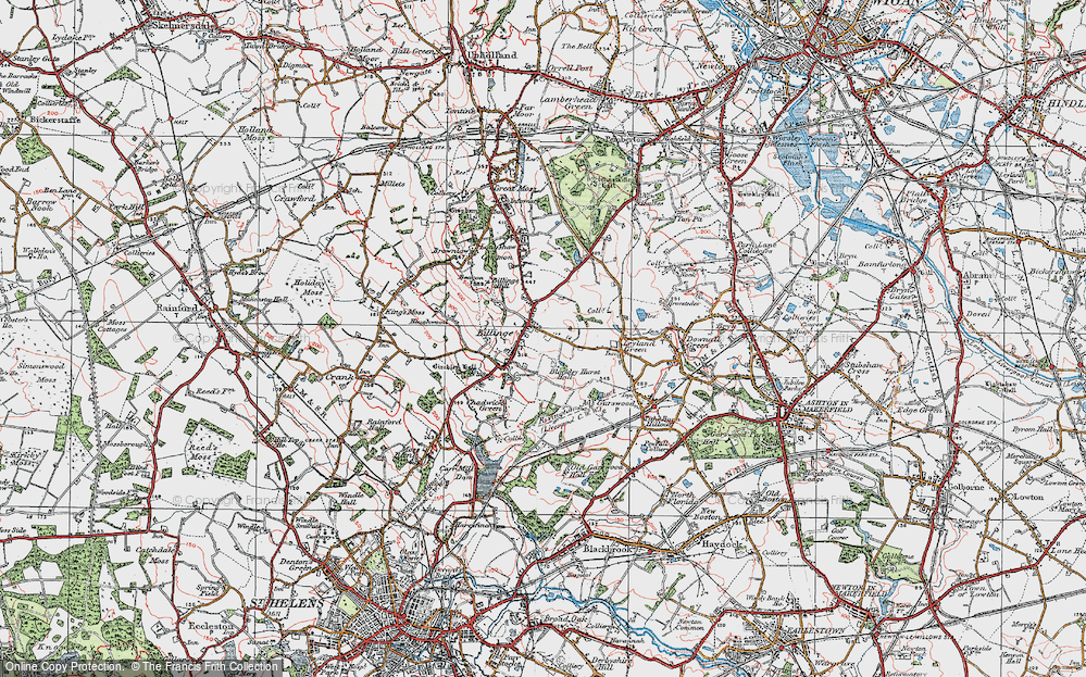 Old Map of Billinge, 1924 in 1924