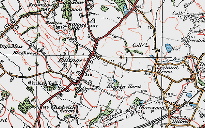Old map of Billinge in 1924