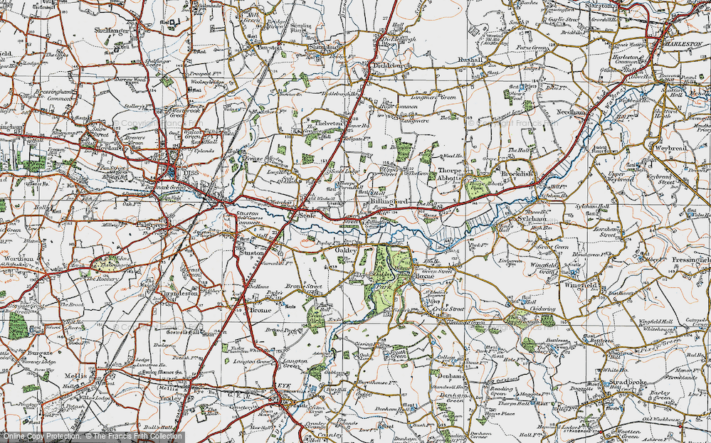 Old Map of Billingford, 1921 in 1921