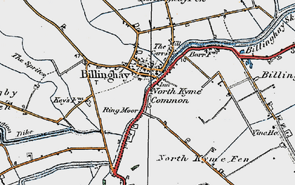 Old map of Billinghay Dales in 1923