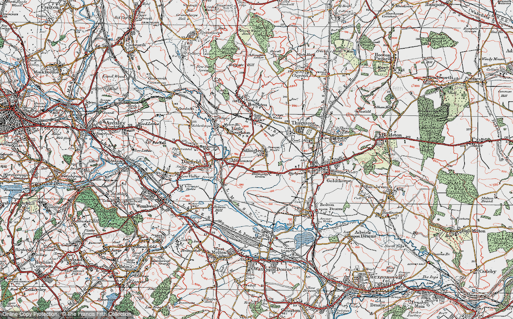Old Map of Billingley, 1924 in 1924