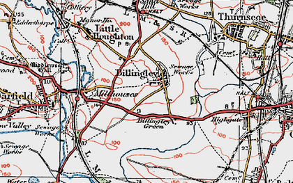 Old map of Billingley Green in 1924