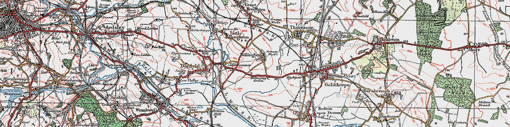 Old map of Billingley in 1924