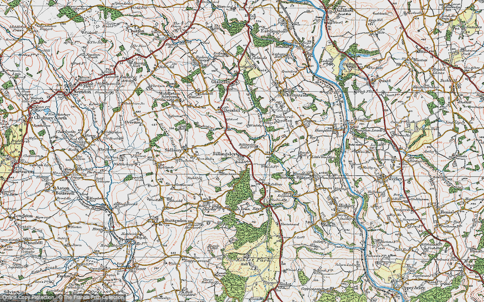 Old Map of Billingsley, 1921 in 1921