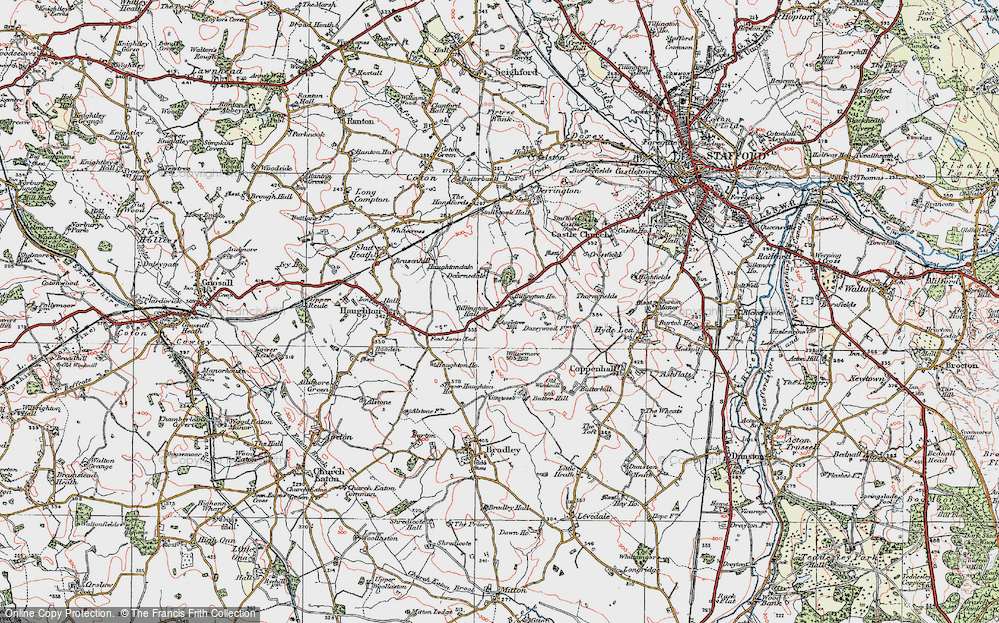 Old Map of Historic Map covering Berry Ring in 1921