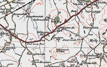 Old map of Billington in 1921