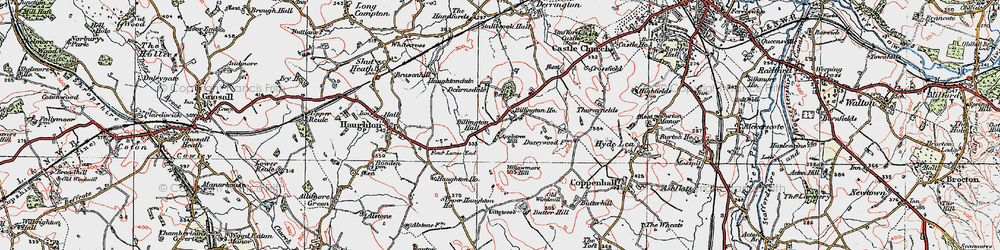 Old map of Billington in 1921